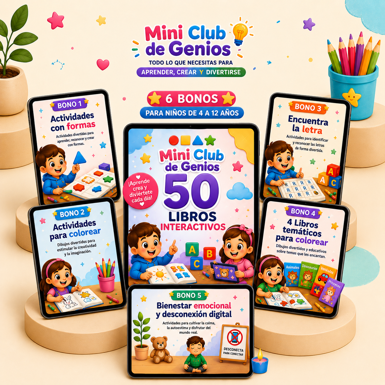 Mini Club de Genios Mega Pack Infantil Imprimible con 5 Bonos gratis